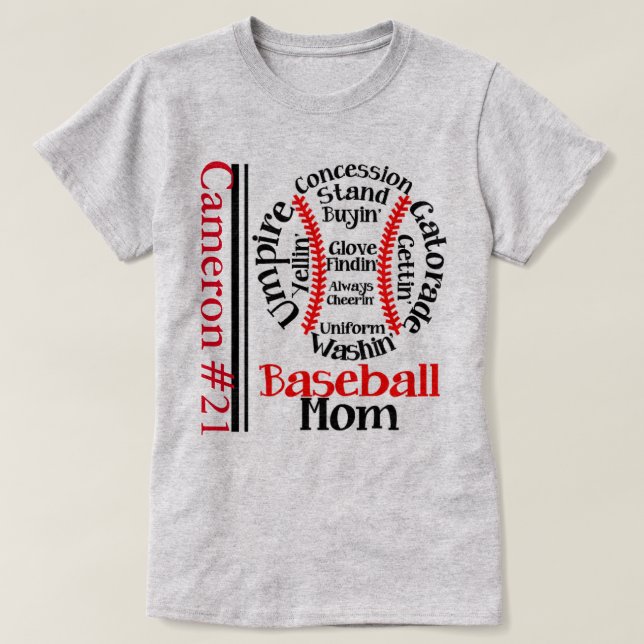 "Mère De Baseball" Monogramme T-SHIRT FEMME (Design devant)