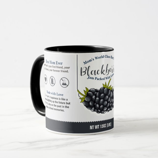 Mère de classe mondiale Blackberry Love Jam Mug (Devant gauche)