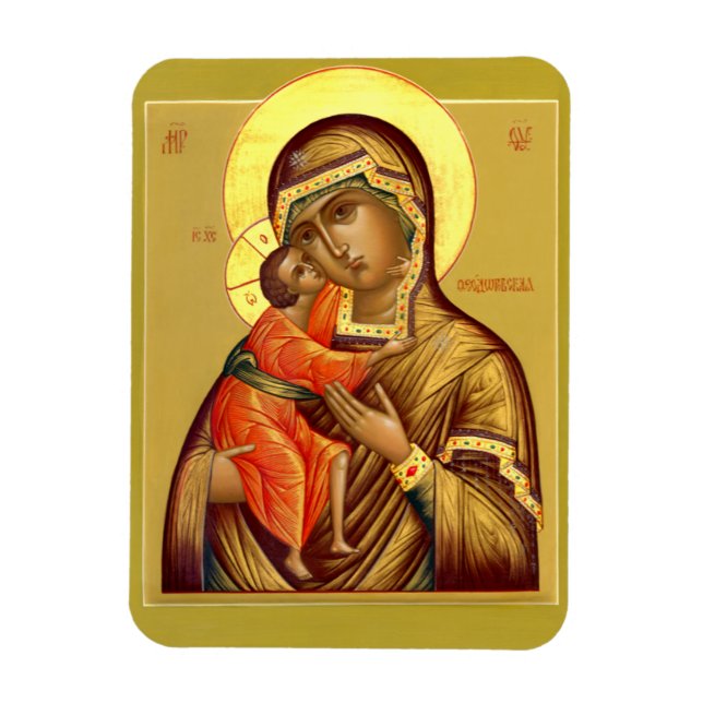Mère de Dieu Feodorovskaya—Icon Magnet (Vertical)