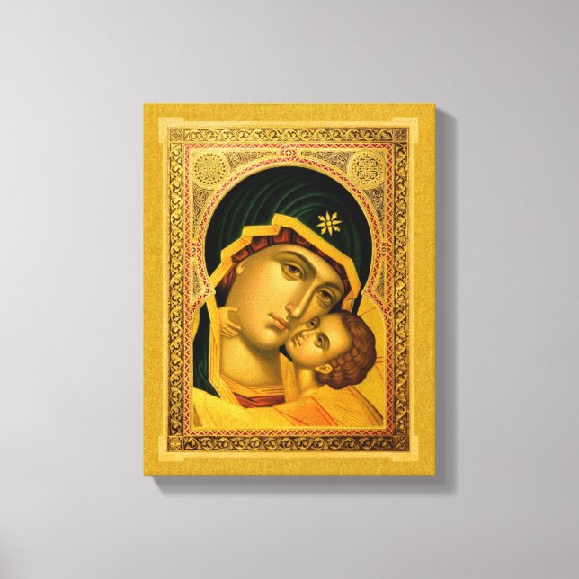 Mère de Dieu Glykophilousa -Icône sur toile Imprim (Recto)