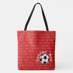 Mère de football Rouge sur tout le sac d'impressi