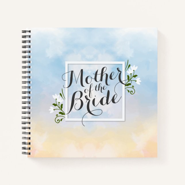 Mère de la mariée Elégant cadre Mariage Carnet (Devant)