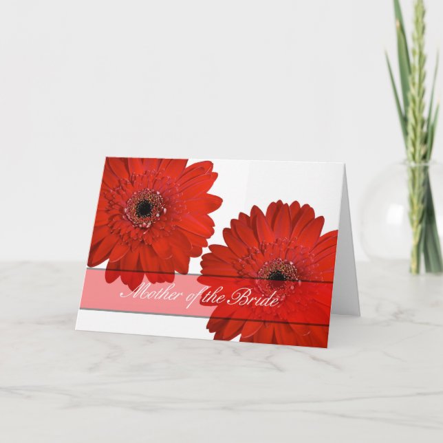 Mère de la mariée Félicitations carte rouge flowe (Devant)