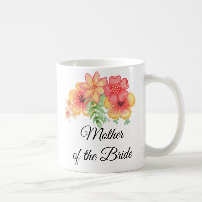 Mère de la mariée florale Bouquet Mug (Droite)