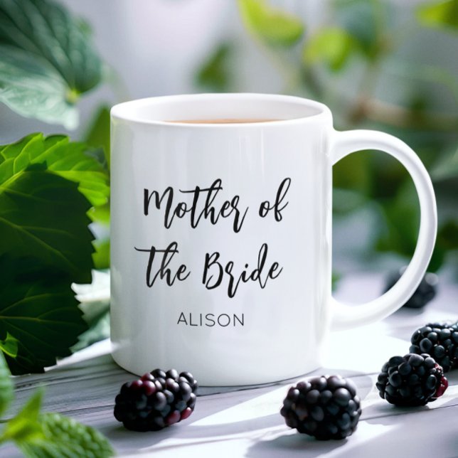 Mère de la mariée mug mariage noir blanc (Créateur téléchargé)