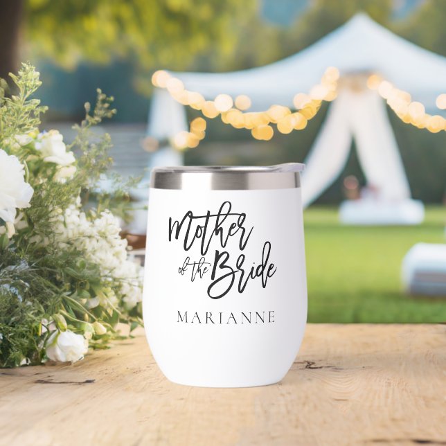 Mère de la mariée Nom cadeau Black Calligraphy (Extérieur)