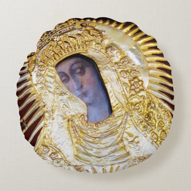 Mère de la miséricorde Coussin ronde (Devant)