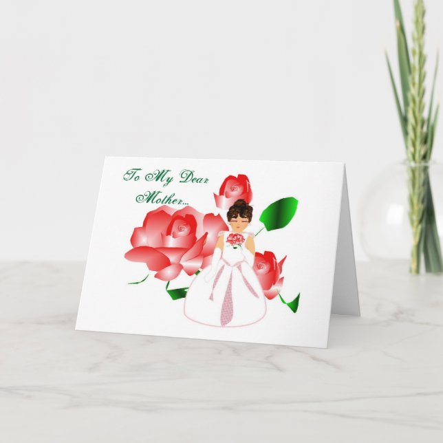"Mère de Merci carte de jour du mariage de fille" (Devant)