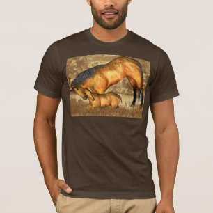 Mère de T-shirt de cheval et poulain, copie T de