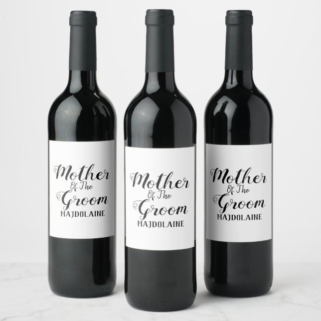 Mère Du marié Étiquette À Vins Personnalisé (Bouteilles)