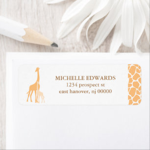 Mère et bébé Giraffe Retourner l'adresse Étiquette