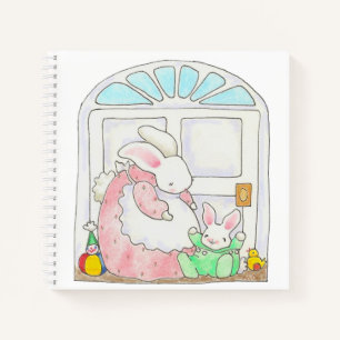 mère et bébé lapin Carnet spiral