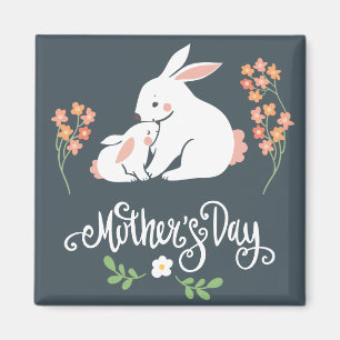Mère et Bébé Lapin Mère's Day Magnet
