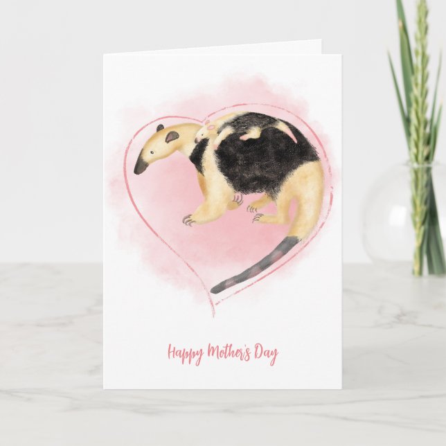 Mère et bébé tamandua anteater Carte de fête des m (Devant)