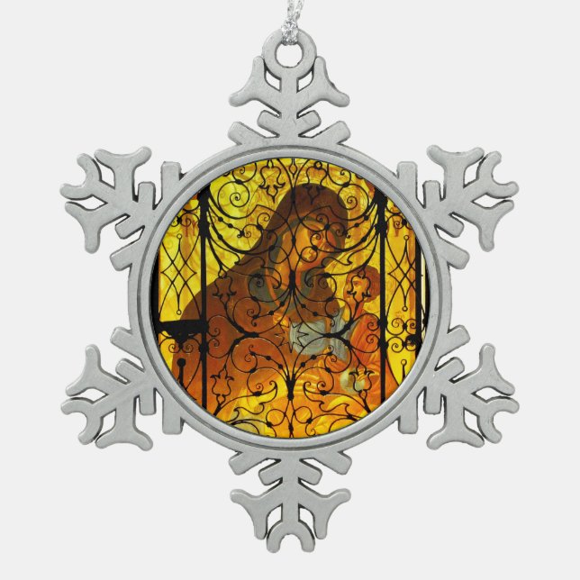 MÈRE ET ENFANT Flocon de neige Ornement encadré (Devant)