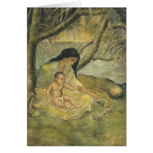 Mère et enfant hawaïens - Charles W. Bartlett