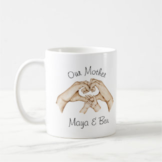 Mère et enfant Mug personnalisé, illustration à la