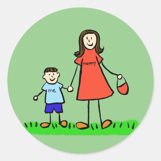 Mère et Fils Caractères de famille Stickers maman (Devant)