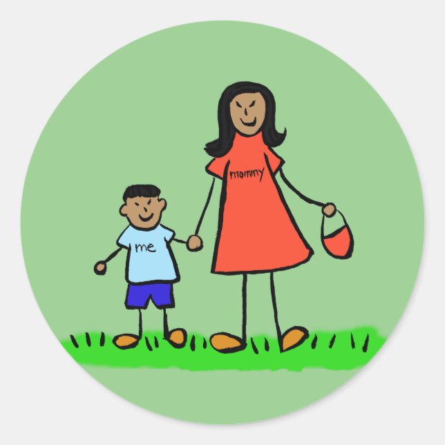 Mère et Fils Caractères de famille Stickers maman (Devant)