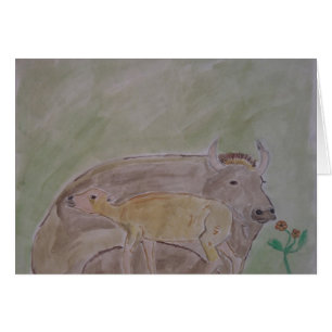 mère et veau de buffle