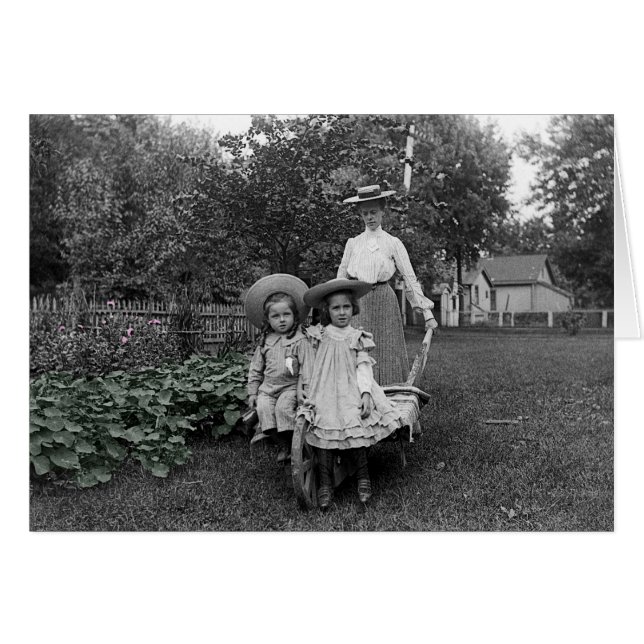 Mère Filles 1890 Jardin de jardinage (Devant horizontal)