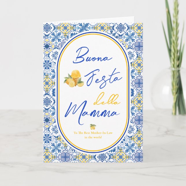 Mère italienne en droit Bonne carte de fête des mè (Devant)