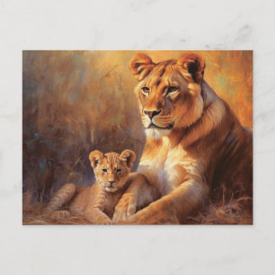 Mère Lion et sa carte postale