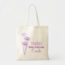 Mère moderne du sac à fleurs violet du marié