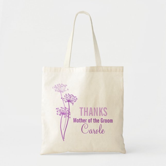 Mère moderne du sac à fleurs violet du marié (Devant)