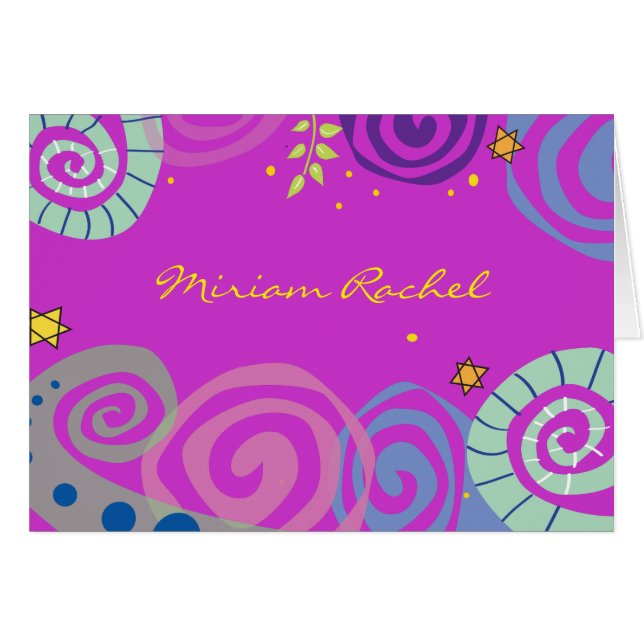 MÈRE NATURE SWIRL Bat Bar Mitzvah Carte de remerci (Devant Horizontal)