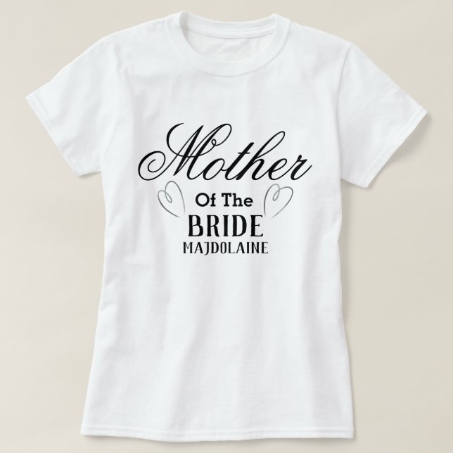Mère personnalisée de la T-shirt mariée (Design devant)