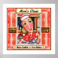 Mère Retro Cuisine Art Poster Imprimer