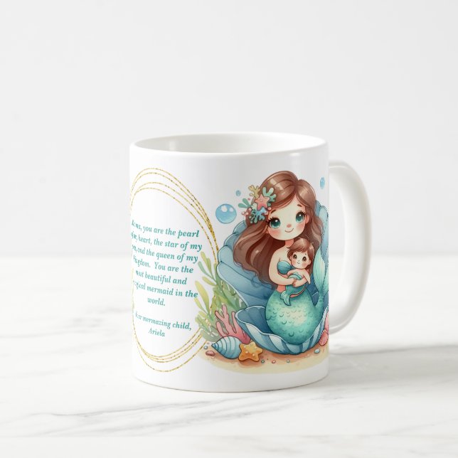Mère Sirène de la Mug cadeau avec un beau message (Devant droit)