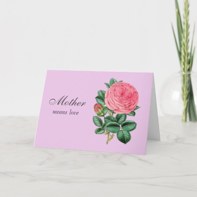 Mère veut aimer la carte de voeux de la fête des m (Devant)