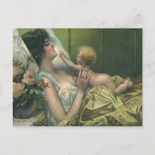 Mère victorienne et nouvelle carte de fête des mèr