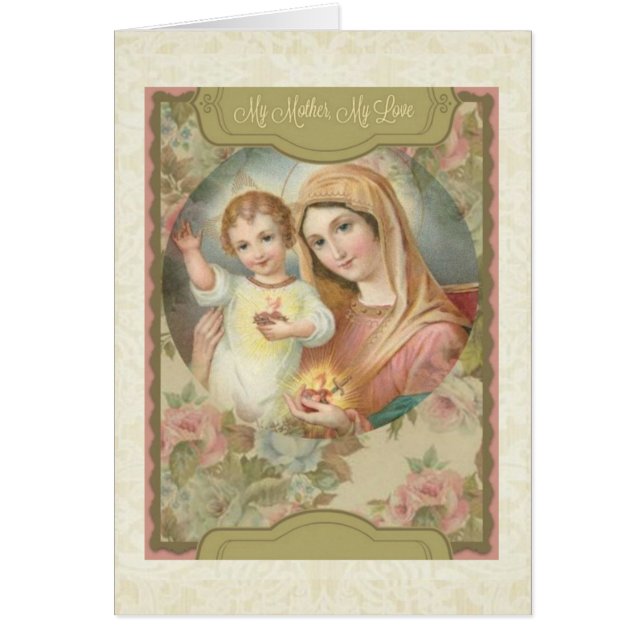 Mère Vierge Marie avec Carte Enfant Jésus (Devant)