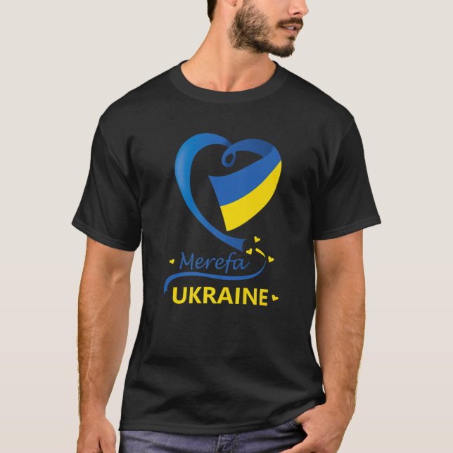 Merefa Ukraine Nationalflagge HerzmuskelEmblem Wap T-Shirt (Vorderseite)