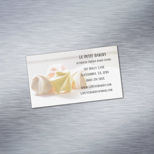 Merengue Food Pastry Koch Bäckerei Magnetische Visitenkarte (Beispiel)