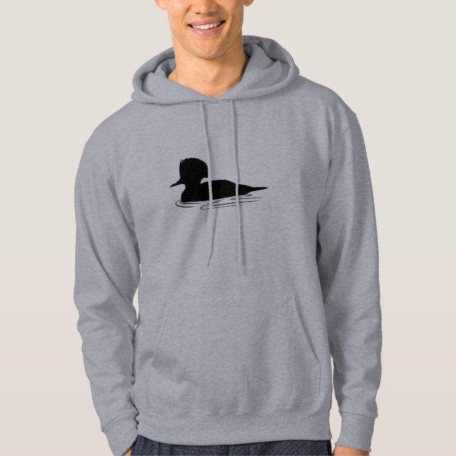 Merganser-Ente in der Silhouette Hoodie (Vorderseite)