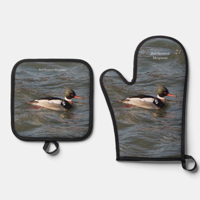Merganser Ofenhandschuh & Topflappen-Set (Vorderseite)
