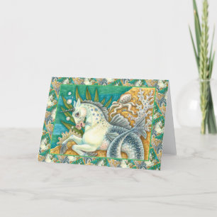 MERHORSE & WHITE OCTOPUS, FANTASY UNICORN Blank Karte
