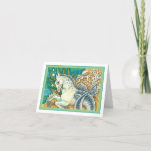 MERHORSE & WHITE OCTOPUS, FANTASY UNICORN Blank Karte