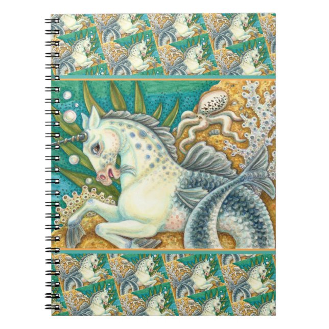 MERHORSE & WHITE OCTOPUS, FANTASY UNICORNHORSE NOTIZBLOCK (Vorderseite)