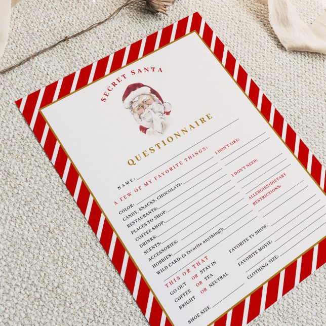 MERI Christmas Secret Santa Questionnaire Card (Von Creator hochgeladen)