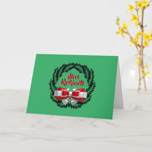 Meri Kirihimete Maori Frory Weihnachtsgrüßen Karte (Gelbe Blume)