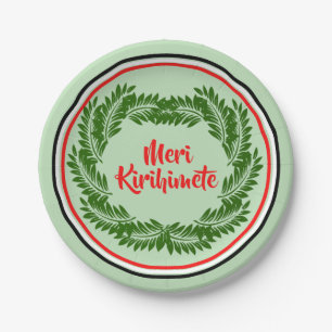 Meri Kirihimete Maori Merry Christmas 7" Pappteller
