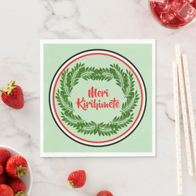 Meri Kirihimete Maori Merry Christmas Luncheon Serviette (Beispiel)