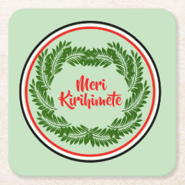 Meri Kirihimete Maori Merry Christmas Rechteckiger Pappuntersetzer