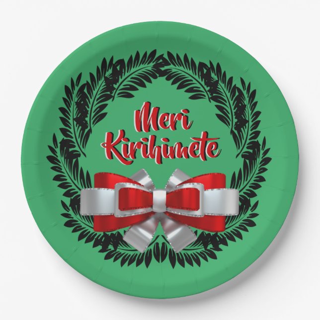Meri Kirihimete Maori zu frohen Weihnachten 9" Pappteller (Vorderseite)