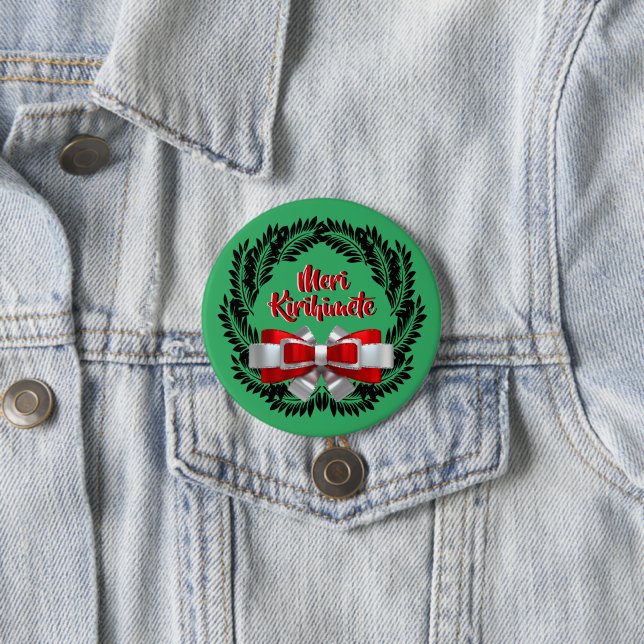 Meri Kirihimete Maori zu frohen Weihnachten Button (Beispiel)